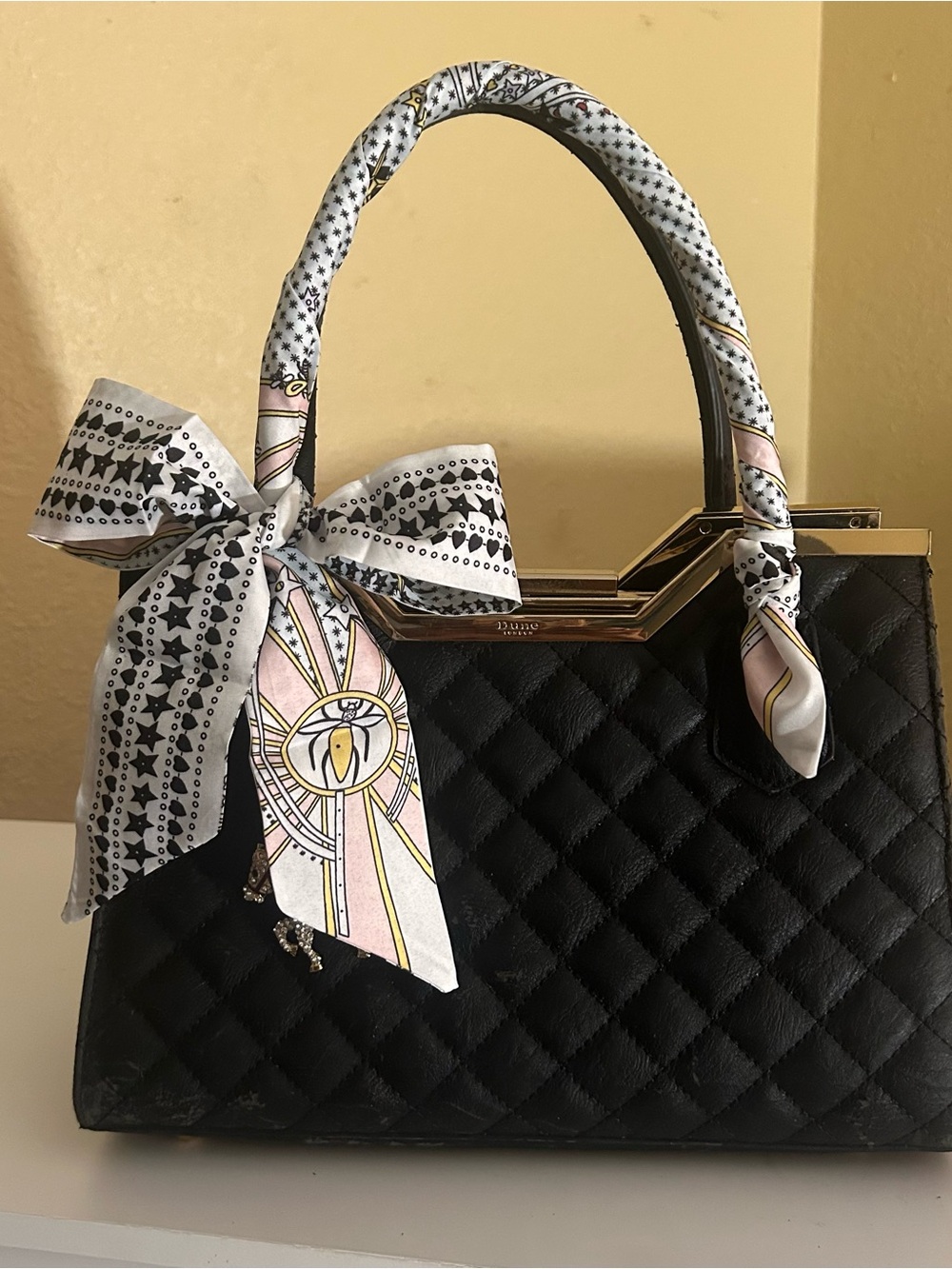 2 in 1 Twilly Women Purse Le Papesse Pink Goddess Scarf Muse Black White